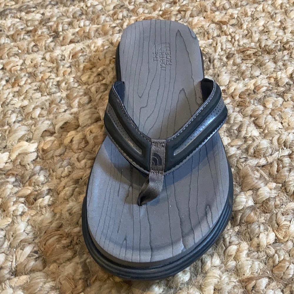 North Face black foam flip flop
